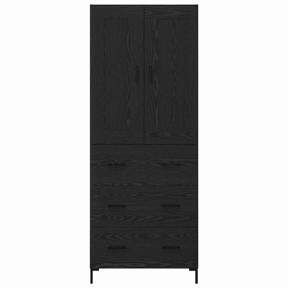 Credenza Rovere Nero 69,5 x 34 x 180 cm Legno multistrato