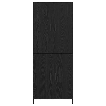 Credenza Rovere Nero 69,5 x 34 x 180 cm Legno multistrato