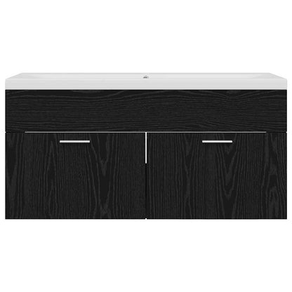 Mobile da Bagno con porta Rovere Nero 100 x 38,5 x 46 cm