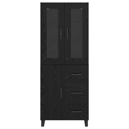 Credenza Rovere Nero 69,5 x 34 x 180 cm Legno multistrato