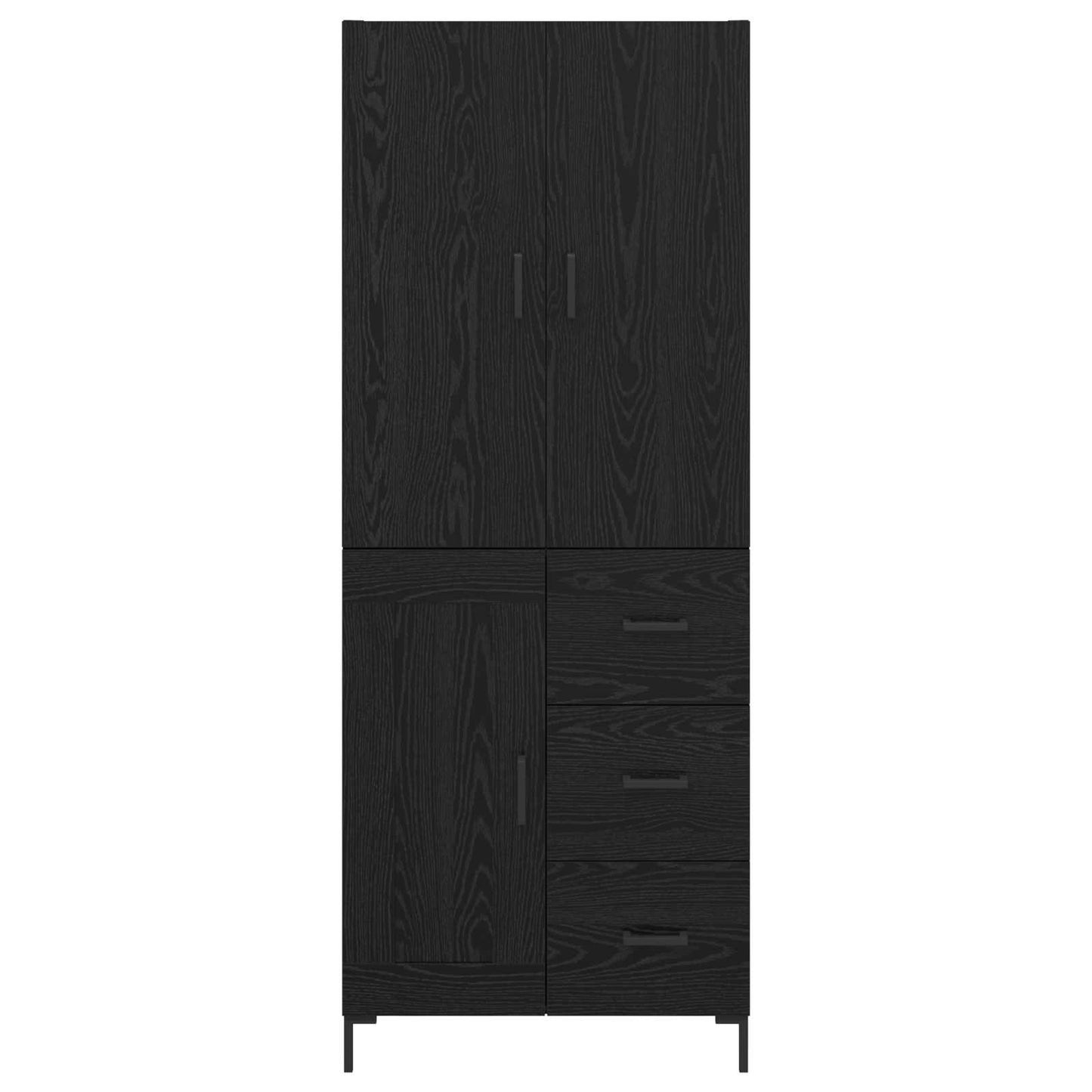 Credenza Rovere Nero 69,5 x 34 x 180 cm Legno multistrato