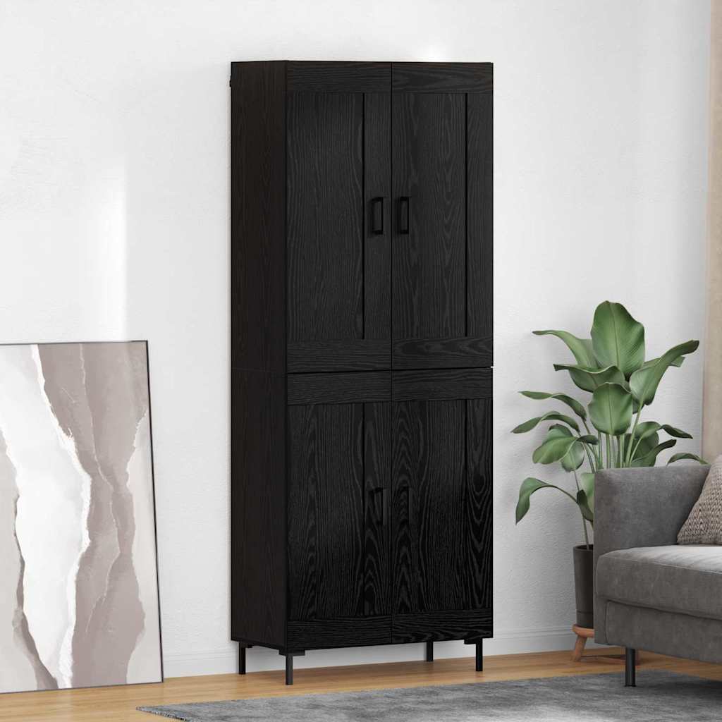 Credenza Rovere Nero 69,5 x 34 x 180 cm Legno multistrato