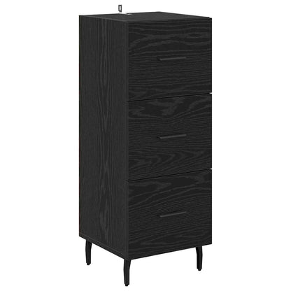 Credenza Rovere Nero 34,5 x 34 x 180 cm Legno multistrato