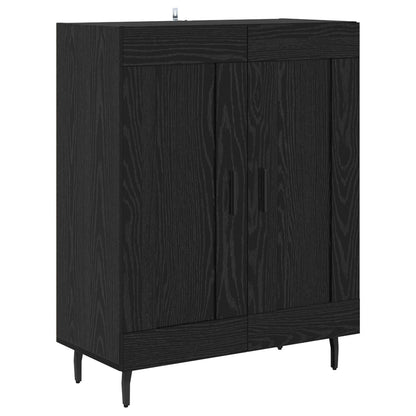 Credenza 2 pcs Rovere nero Legno Stratificato e Vetro