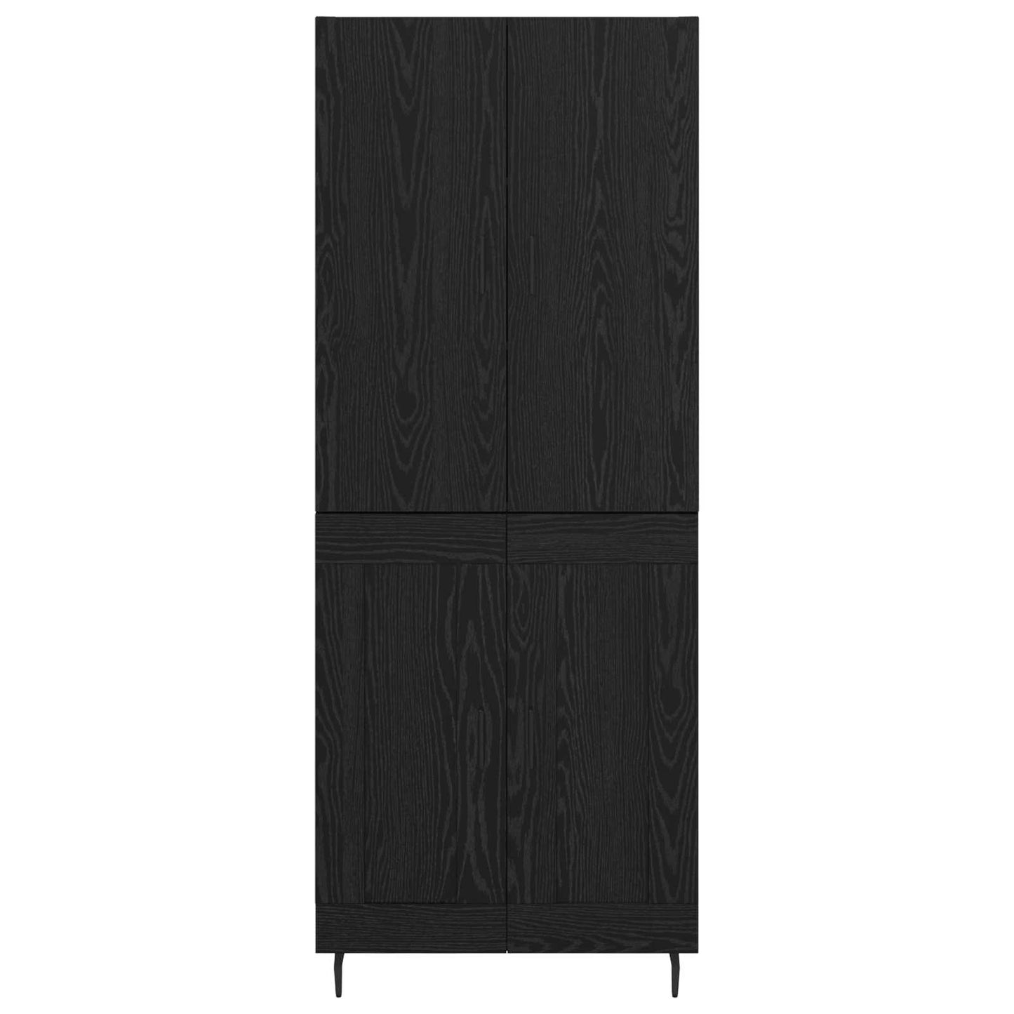 Credenza 2 pcs Rovere nero Legno Stratificato e Vetro