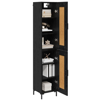 Credenza Rovere Nero 34,5 x 34 x 180 cm Legno multistrato