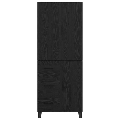 Credenza 2 pcs Rovere Nero Legno Stratificato e Vetro