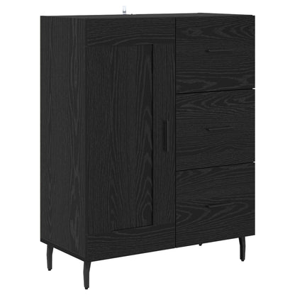 Credenza Rovere Nero 69,5 x 34 x 180 cm Legno multistrato