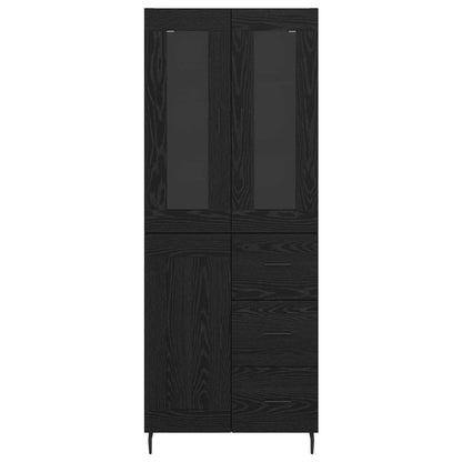 Credenza Rovere Nero 69,5 x 34 x 180 cm Legno multistrato