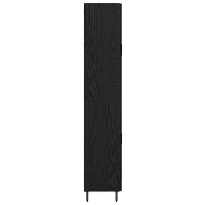 Credenza Rovere Nero 69,5 x 34 x 180 cm Legno multistrato