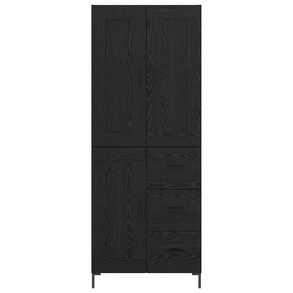 Credenza Rovere Nero 69,5 x 34 x 180 cm Legno multistrato