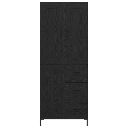 Credenza Rovere Nero 69,5 x 34 x 180 cm Legno multistrato