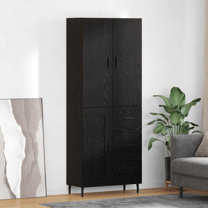 Credenza 2 pcs Rovere nero 69,5 x 34 x 180 cm Legno multistrato