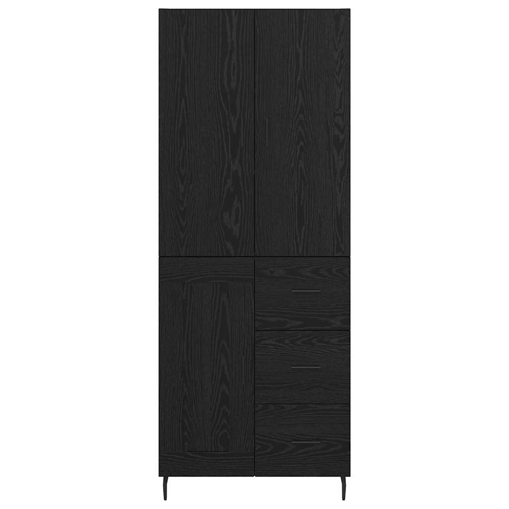 Credenza 2 pcs Rovere nero 69,5 x 34 x 180 cm Legno multistrato