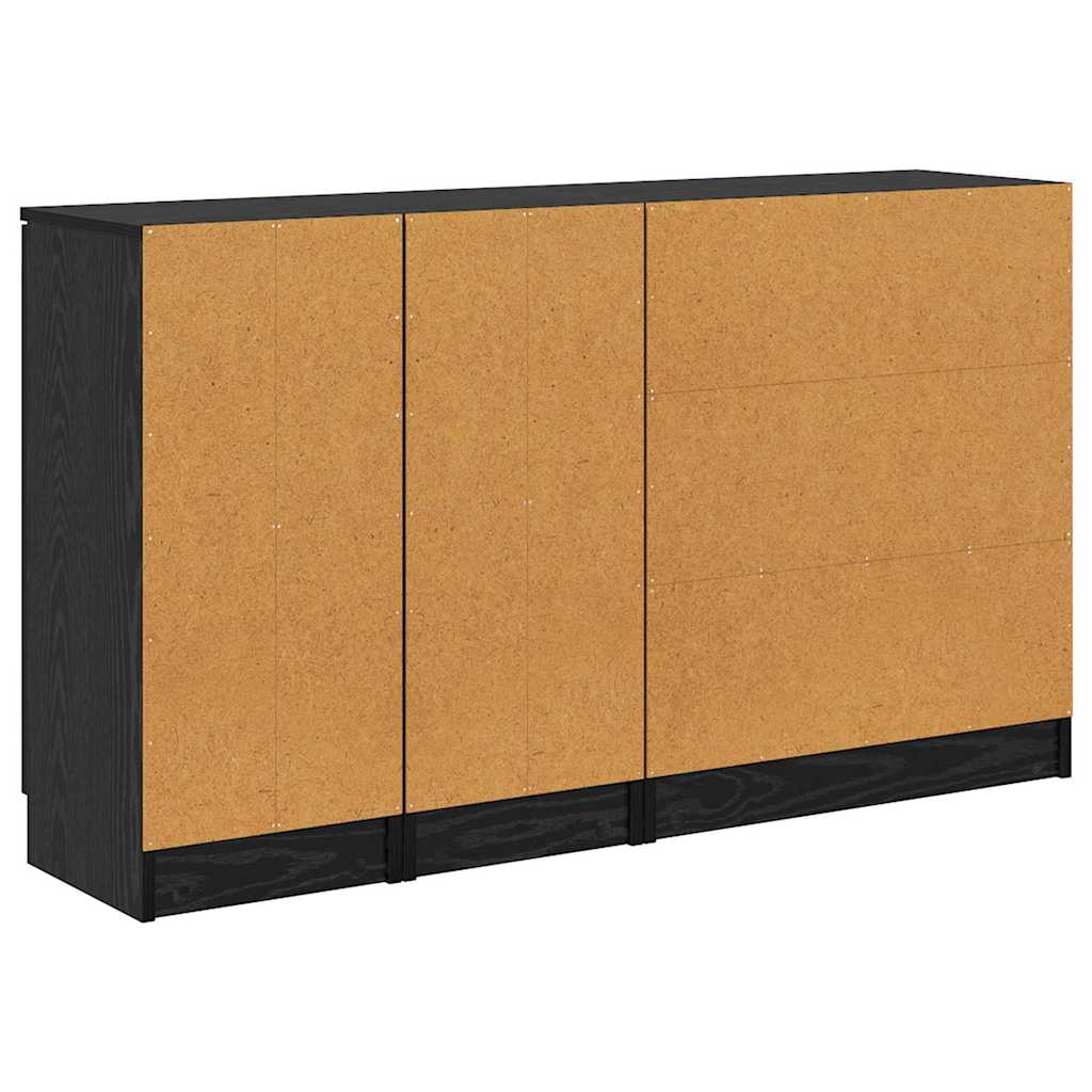 Sideboards 3 pcs Rovere nero 69,5 x 34 x 180 cm