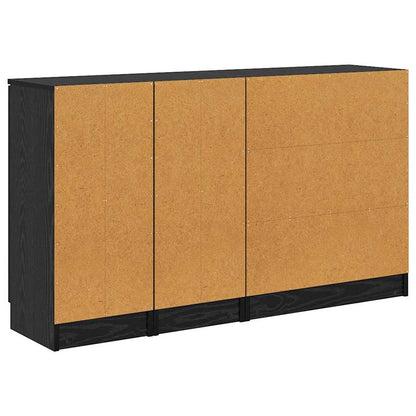 Sideboards 3 pcs Rovere nero 69,5 x 34 x 180 cm