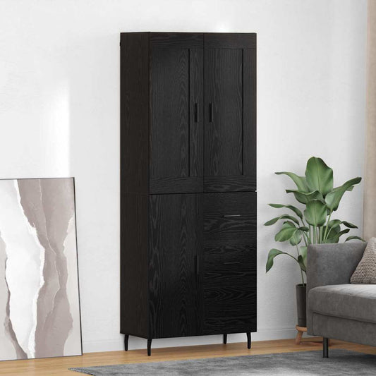 Credenza 2 pcs Rovere Nero 69,5 x 34 x 180 cm Legno multistrato
