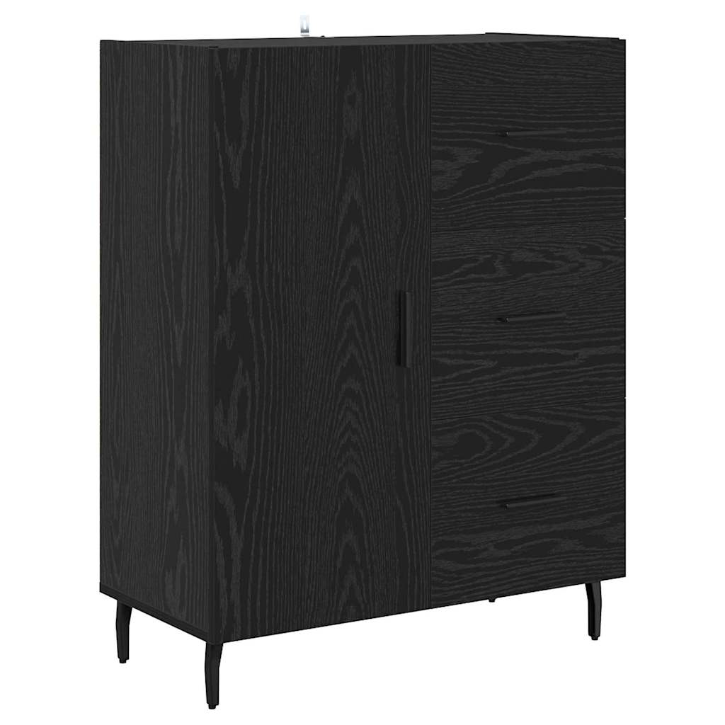 Credenza 2 pcs Rovere Nero 69,5 x 34 x 180 cm Legno multistrato