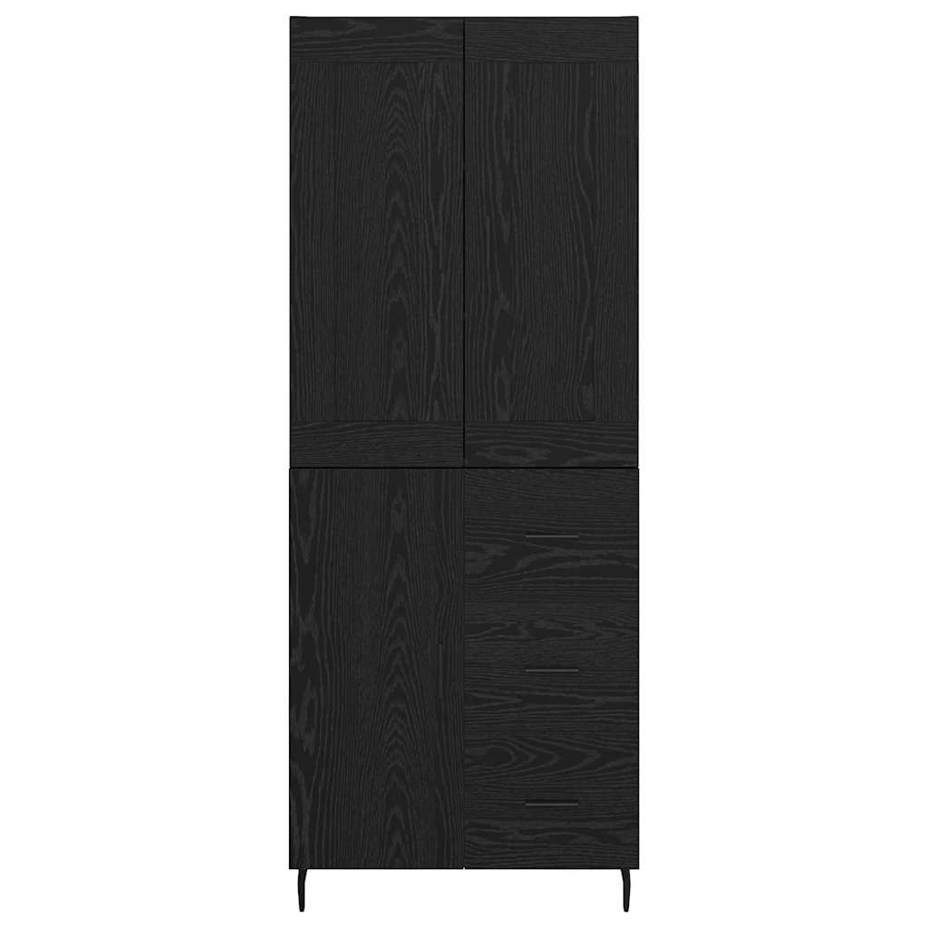 Credenza 2 pcs Rovere Nero 69,5 x 34 x 180 cm Legno multistrato