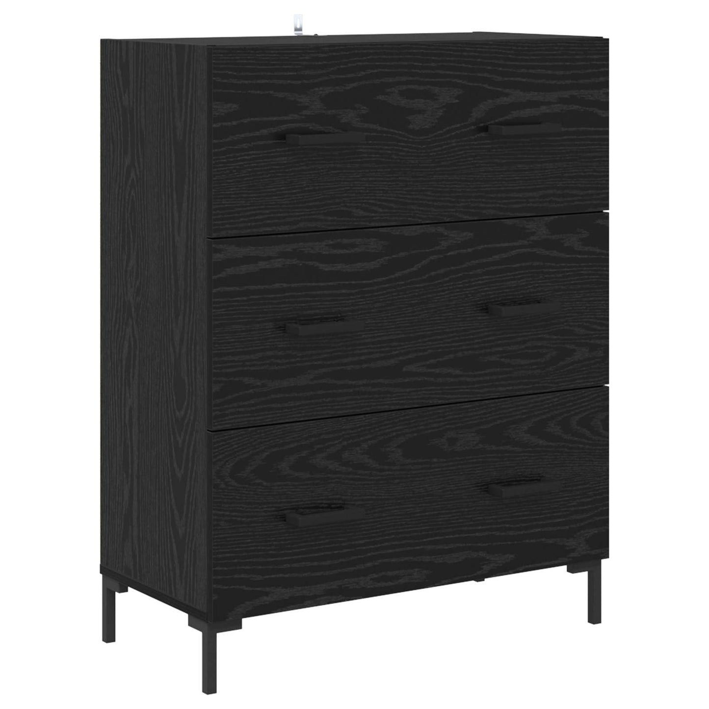 Credenza Rovere Nero 69,5 x 34 x 180 cm Legno multistrato