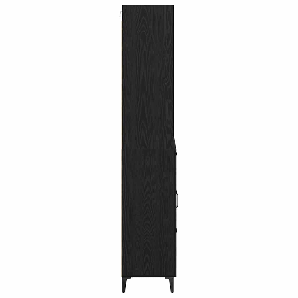 Credenza Montaggio a parete 2 pcs Rovere Nero Legno multistrato