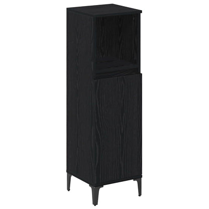 Set di mobili per il bagno 3 pcs Rovere nero Legno multistrato | homemem39