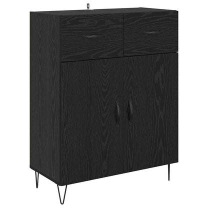 Credenza Montaggio a parete 2 pcs Rovere Nero Legno multistrato