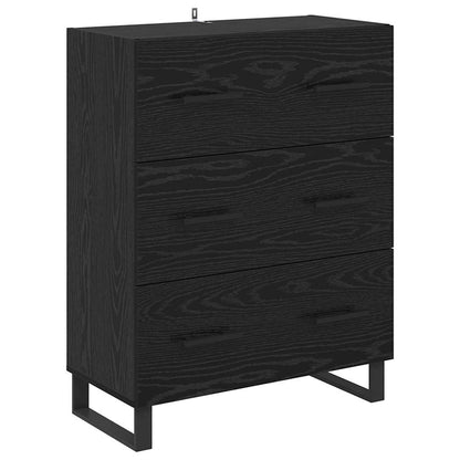 Credenza Montaggio a parete 2 pcs Rovere Nero Legno multistrato