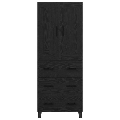 Credenza Montaggio a parete 2 pcs Rovere Nero Legno multistrato