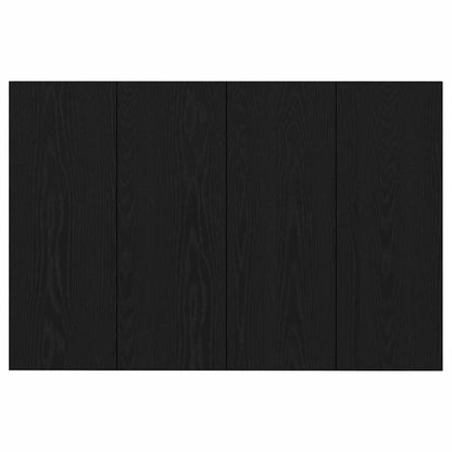 Testata con Comodino 3 pcs Rovere Nero Legno multistrato