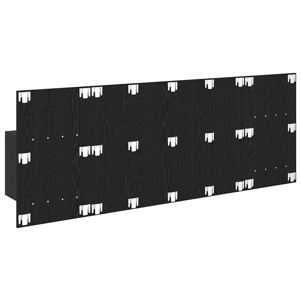 Testata con Comodino 3 pcs Rovere Nero Legno multistrato