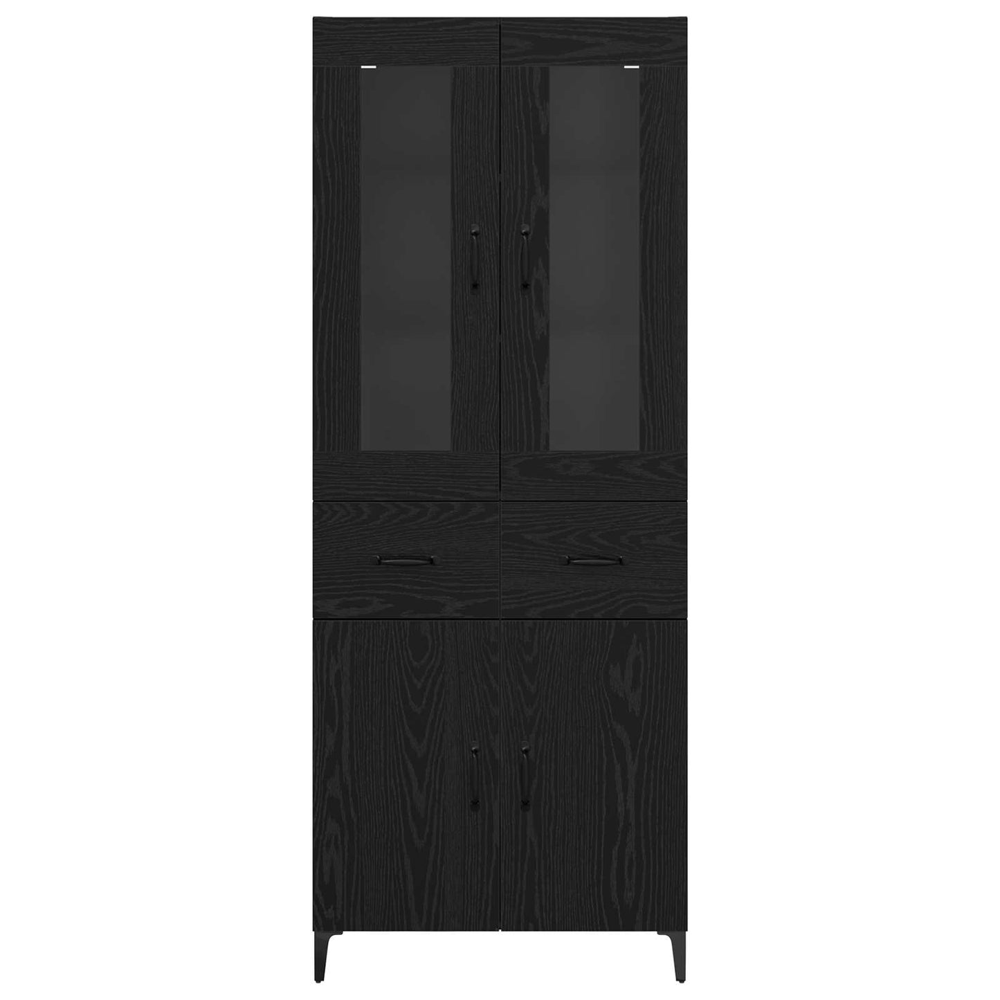 Credenza Rovere Nero 69,5 x 34 x 180 cm Legno multistrato