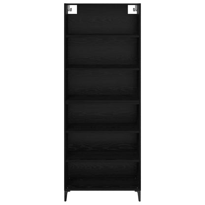 Credenza Montaggio a parete 2 pcs Rovere Nero Legno multistrato