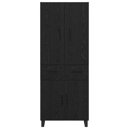 Credenza Montaggio a parete 2 pcs Rovere Nero Legno multistrato