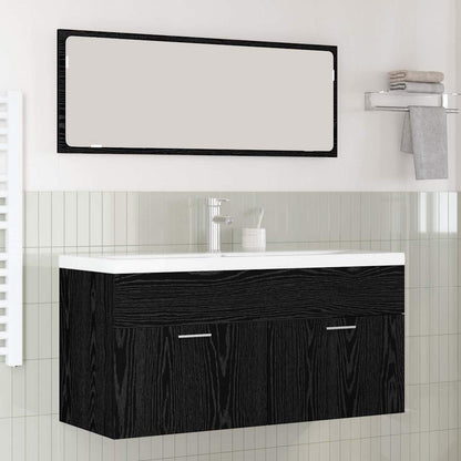Mobile da Bagno con porta Rovere Nero 100 x 38,5 x 46 cm