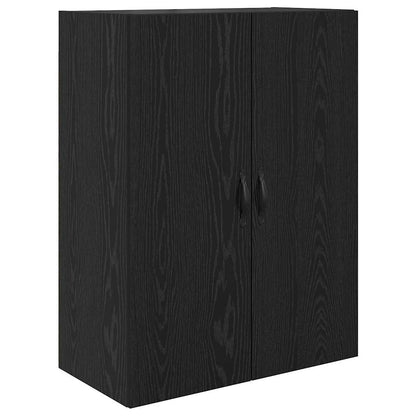 Credenza Montaggio a parete 2 pcs Rovere Nero Legno multistrato