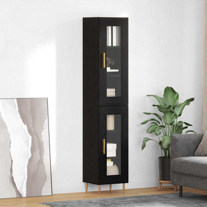 Credenza Rovere Nero 34,5 x 34 x 180 cm Legno multistrato