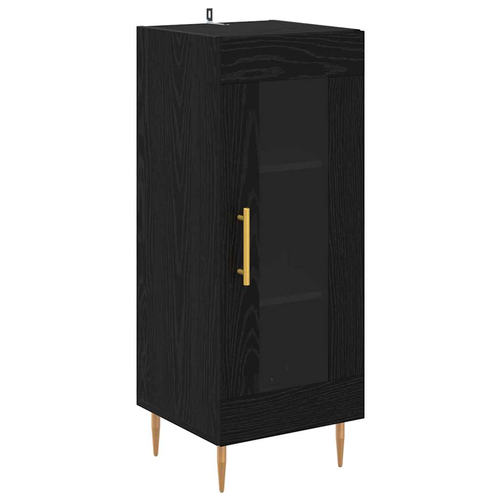 Credenza Rovere Nero 34,5 x 34 x 180 cm Legno multistrato
