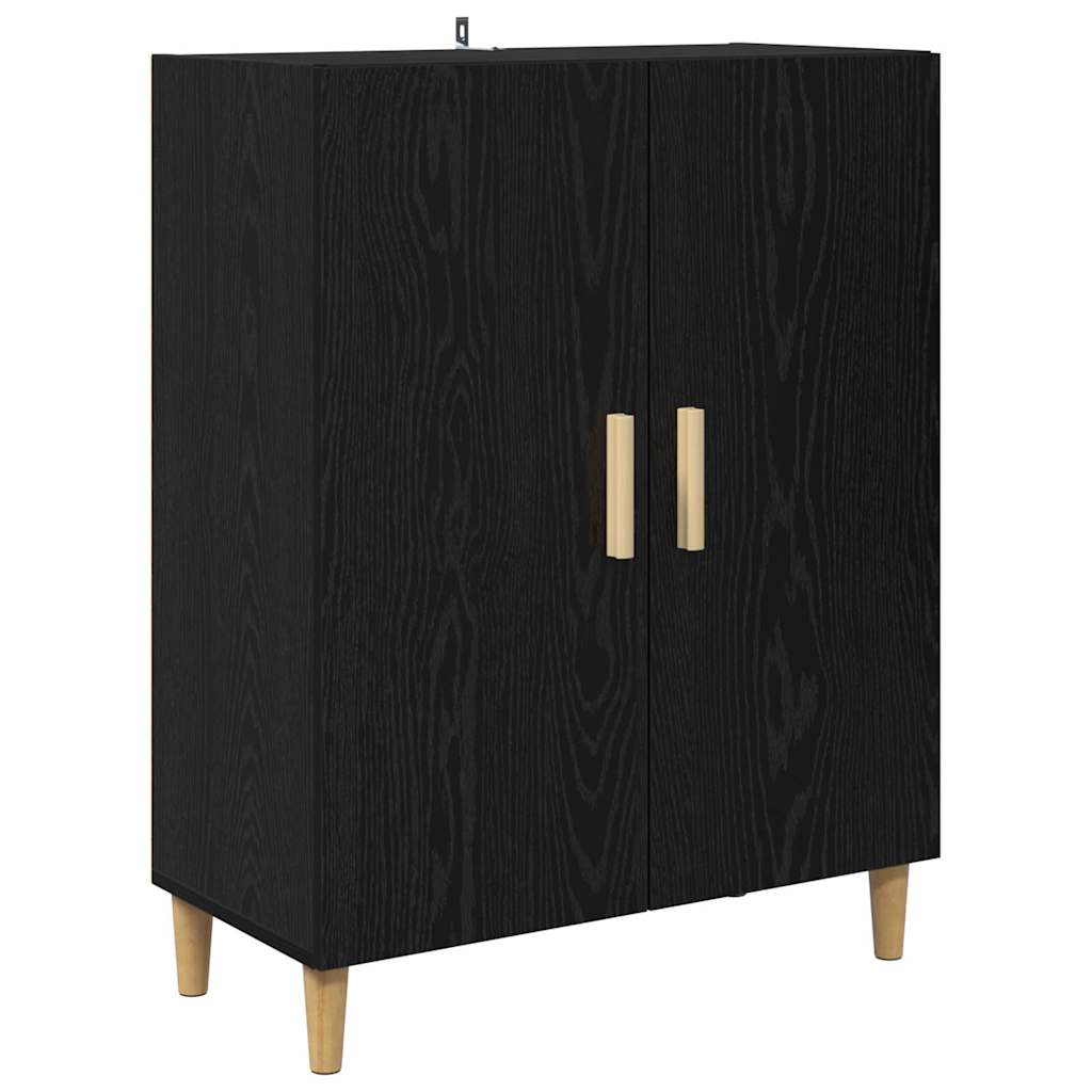 Credenza Montaggio a parete 2 pcs Rovere Nero Legno multistrato
