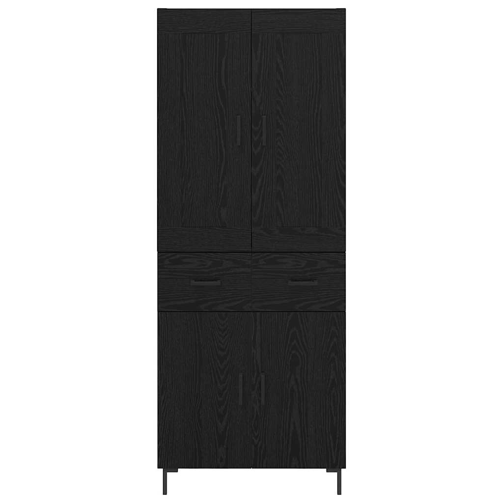 Credenza Rovere Nero 69,5 x 34 x 180 cm Legno multistrato