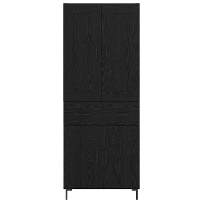 Credenza Rovere Nero 69,5 x 34 x 180 cm Legno multistrato