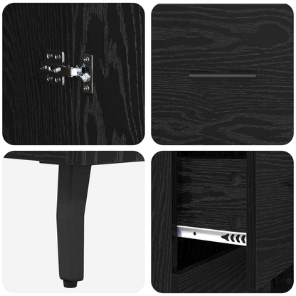 Credenza Rovere Nero 69,5 x 34 x 180 cm Legno multistrato