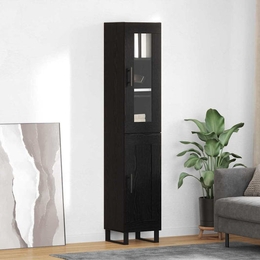 Credenza Rovere Nero 69,5 x 34 x 180 cm Legno multistrato