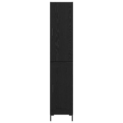 Credenza Montaggio a parete 2 pcs Rovere Nero Legno multistrato