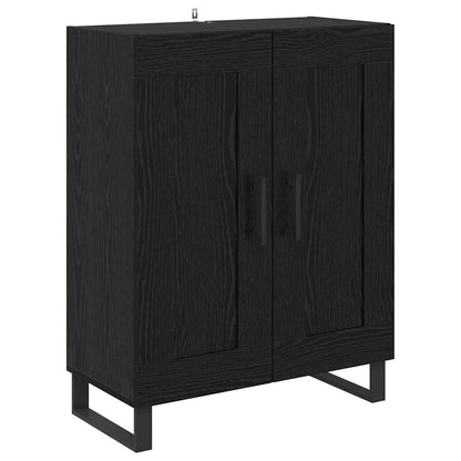 Credenza Montaggio a parete 2 pcs Rovere Nero Legno multistrato