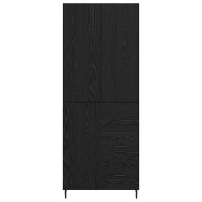 Credenza 2 pcs Rovere nero 69,5 x 34 x 180 cm Legno multistrato