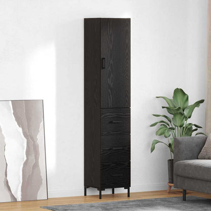 Credenza Montaggio a parete 2 pcs Rovere Nero Legno multistrato