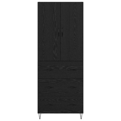 Credenza con cassetto Rovere Nero 69,5 x 34 x 180 cm