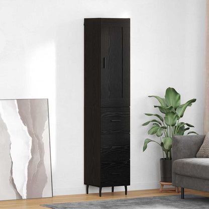 Credenza Rovere Nero 34,5 x 34 x 180 cm Legno multistrato