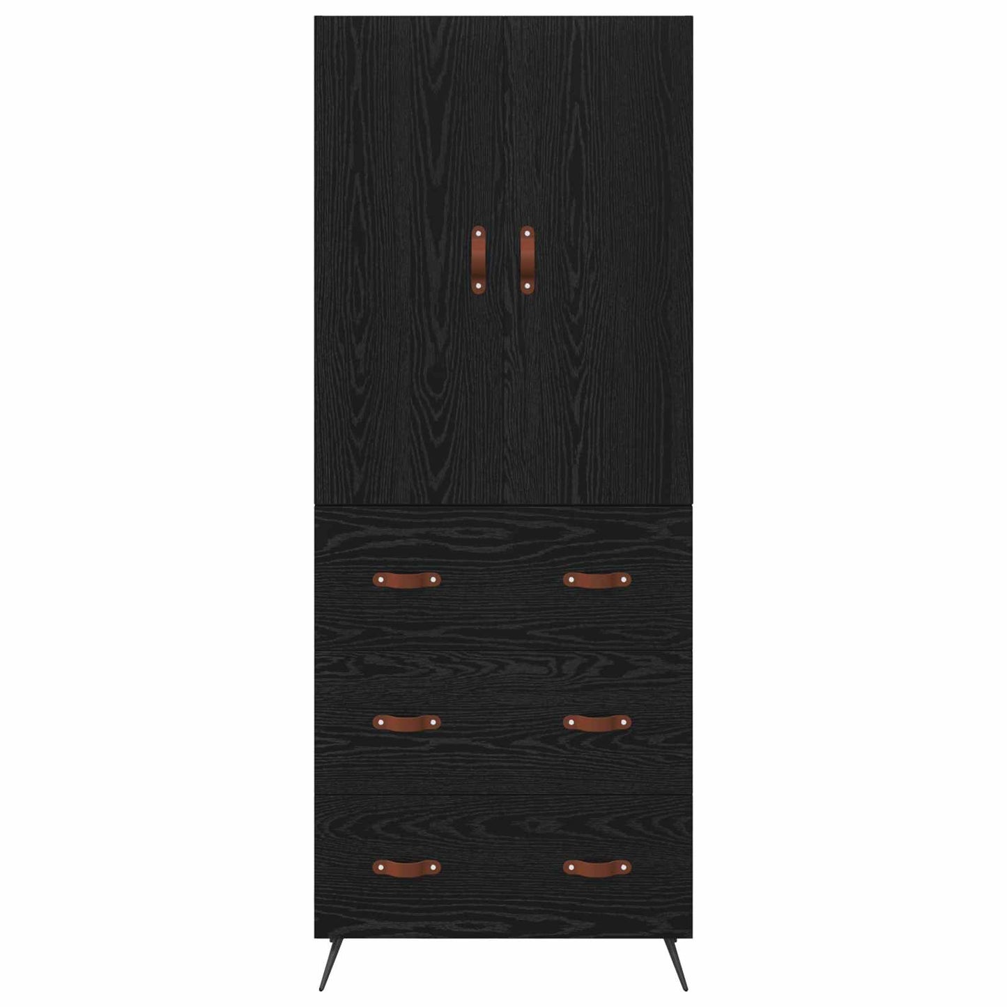Credenza Rovere Nero 69,5 x 34 x 180 cm Legno multistrato